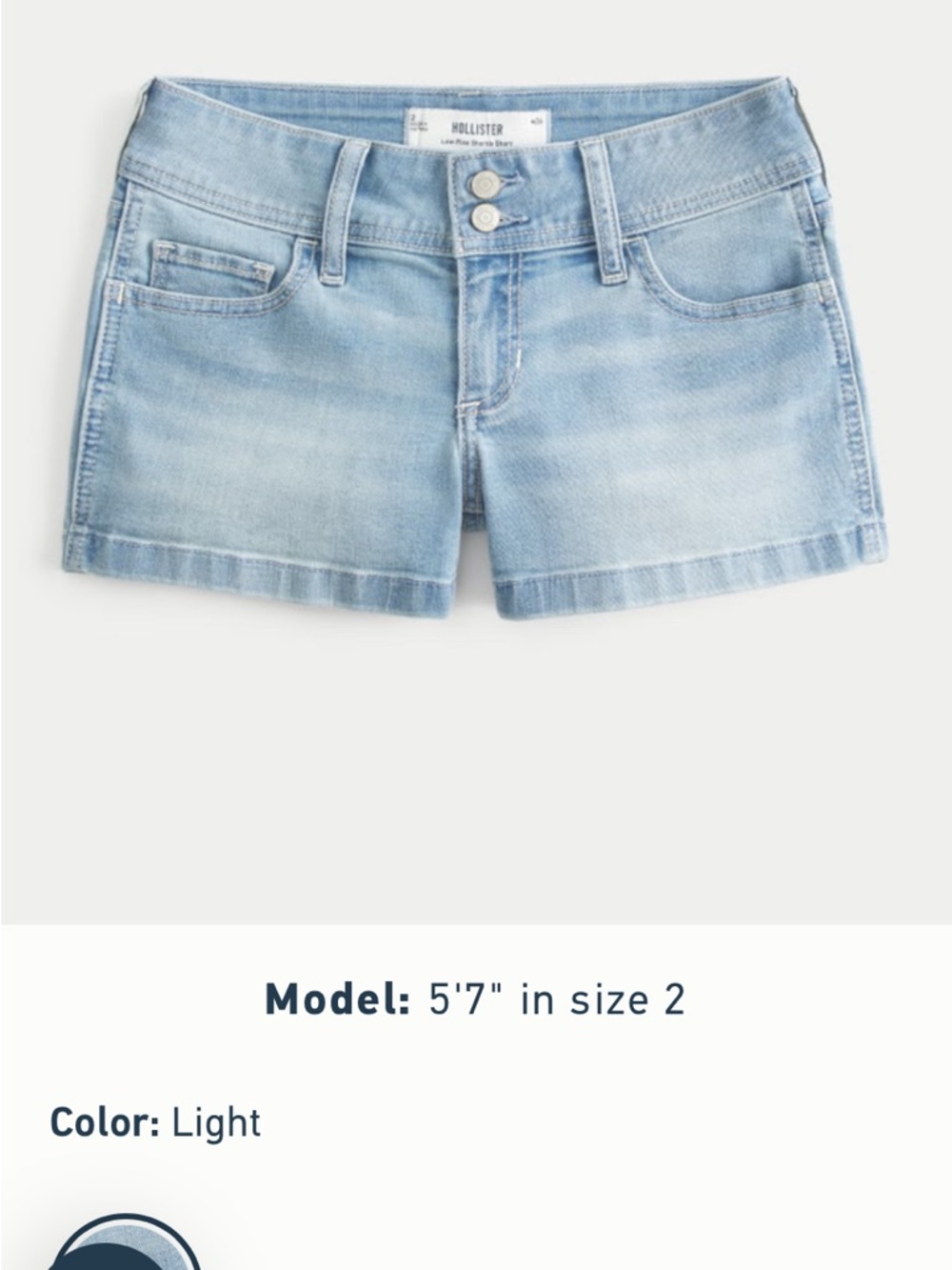 Hollister Faded Light Blue Low-Rise Denim Shorts